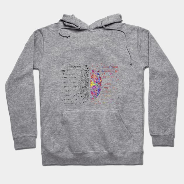 Left and right brain function Hoodie by RosaliArt